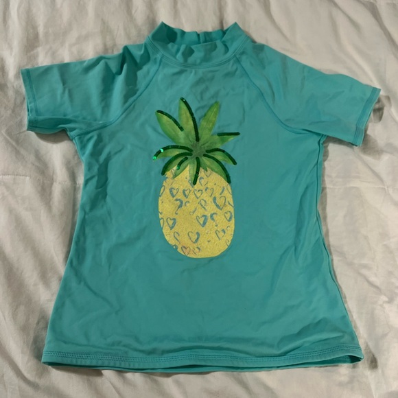 Lands End Rash Guard Girls Swim cover shirt‎ Medium 10-12 M - Picture 1 of 3